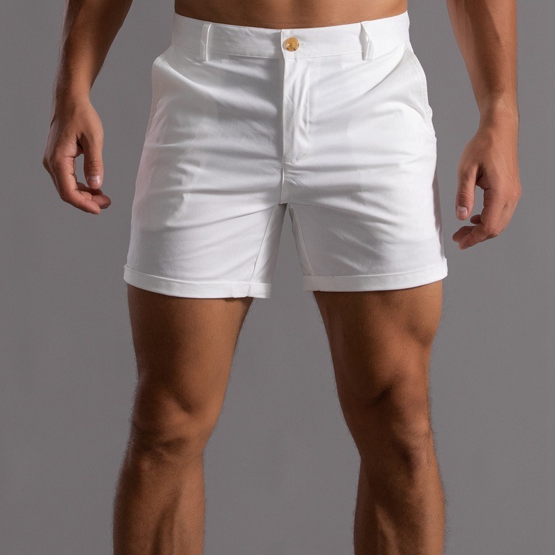 Shorts Chino Slim - Men Slim Fit Chino Shorts Rolled