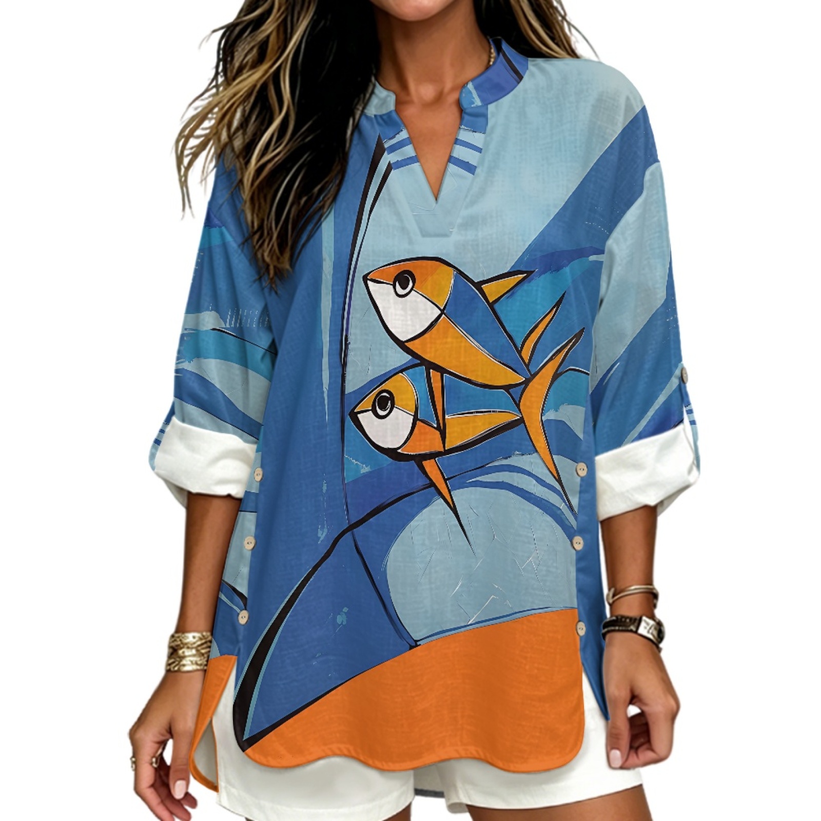 Linen Shirt Breathable - INSTANTARTS Women'S Linen V-Neck Shirt Breathable