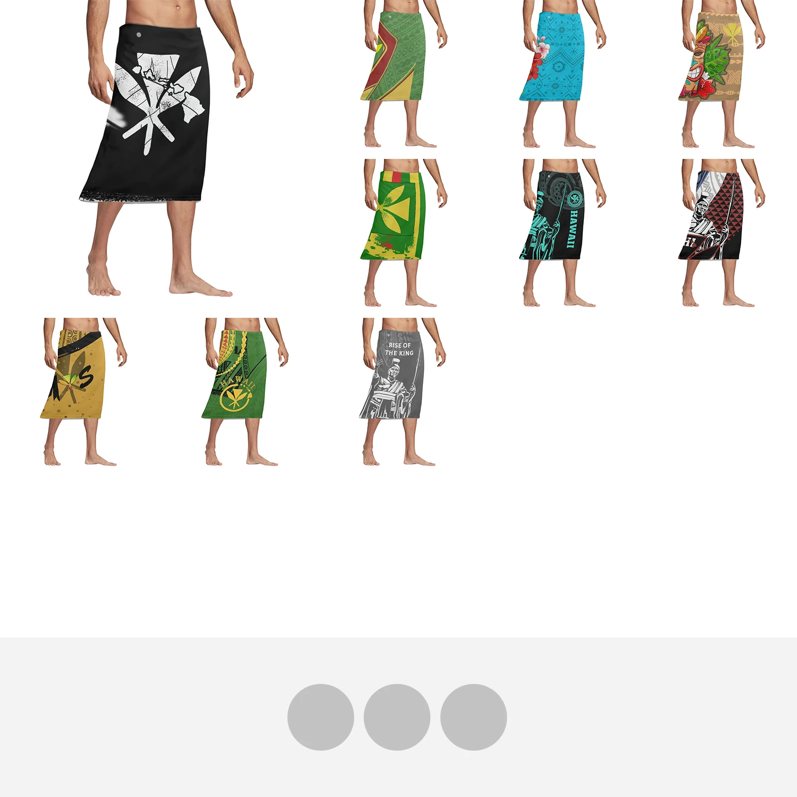 Sarong Men Wrap - Polynesian Tribal Tattoo Prints, Rise Of