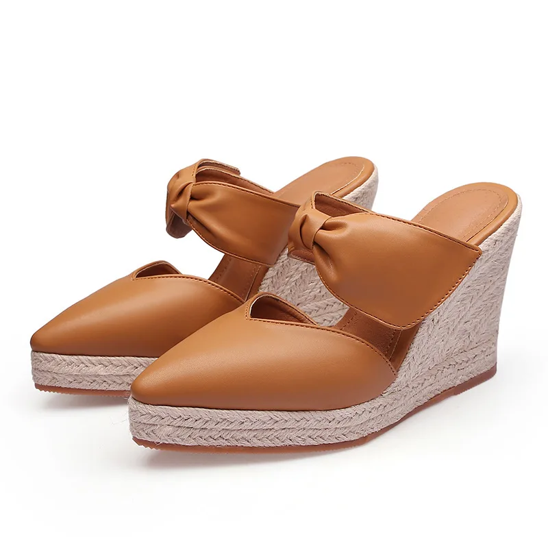 Espadrille Slip On - Women's High Heel Sandals Espadrille Wedge