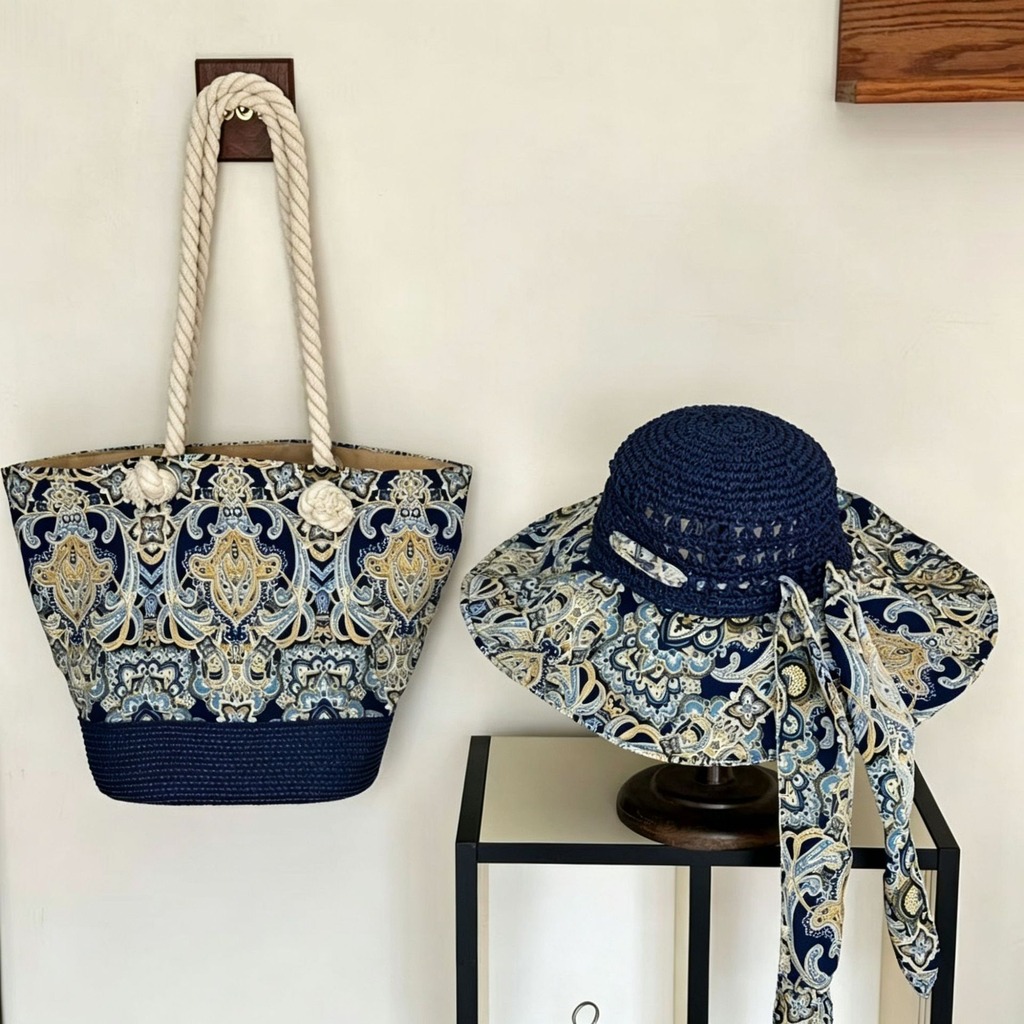 Bucket Hat Straw - Boho Straw Sun Hat and Beach