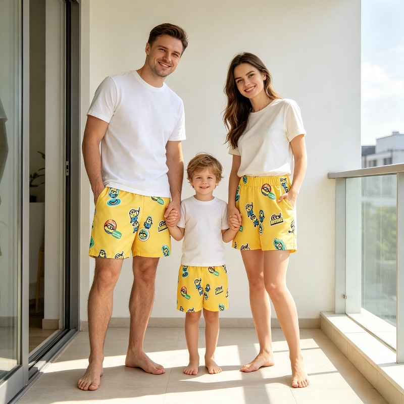 Trunks Board Surf - Boys Minions Printed Swim Shorts QuickDry