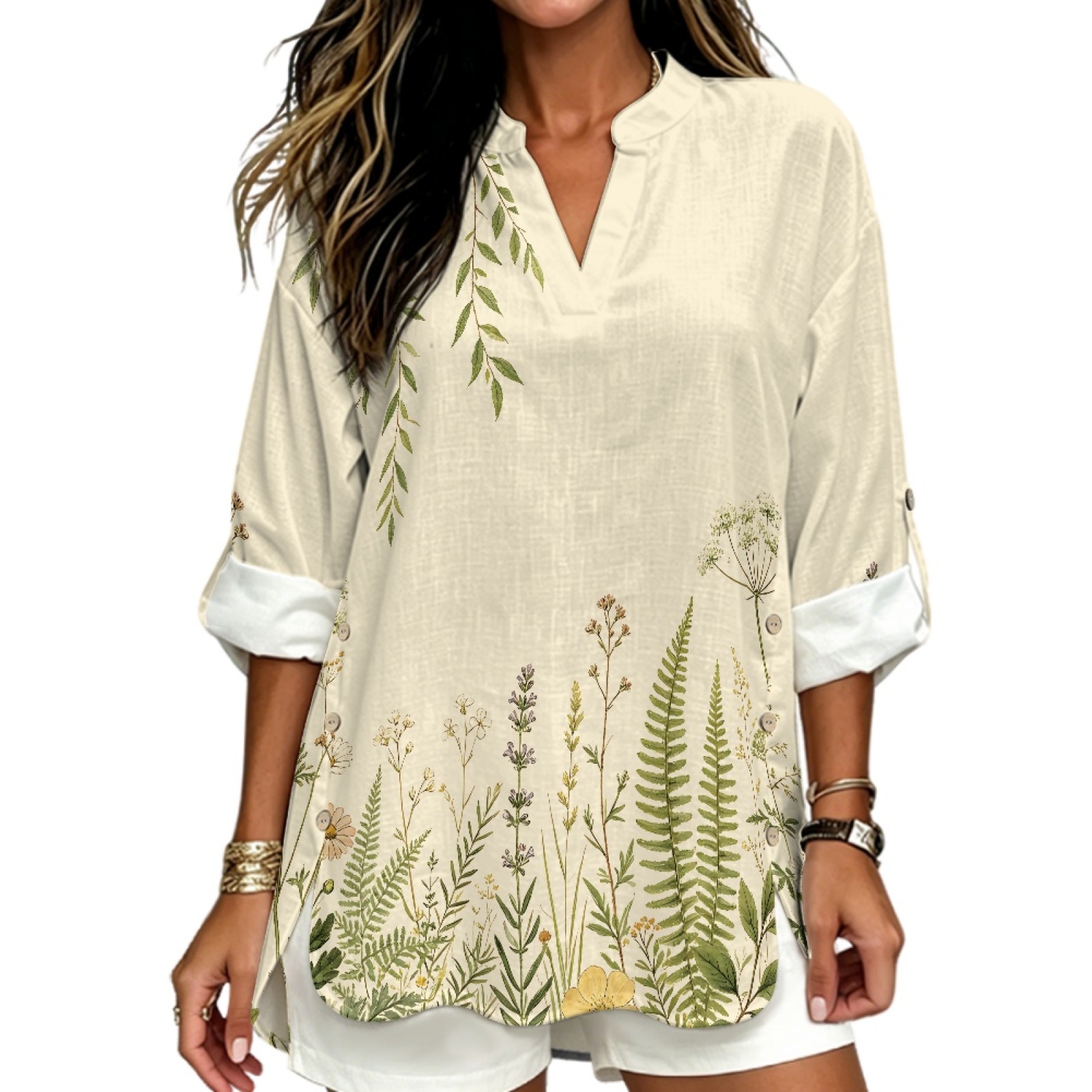 Linen Shirt Breathable - INSTANTARTS Women'S Linen V-Neck Shirt Breathable