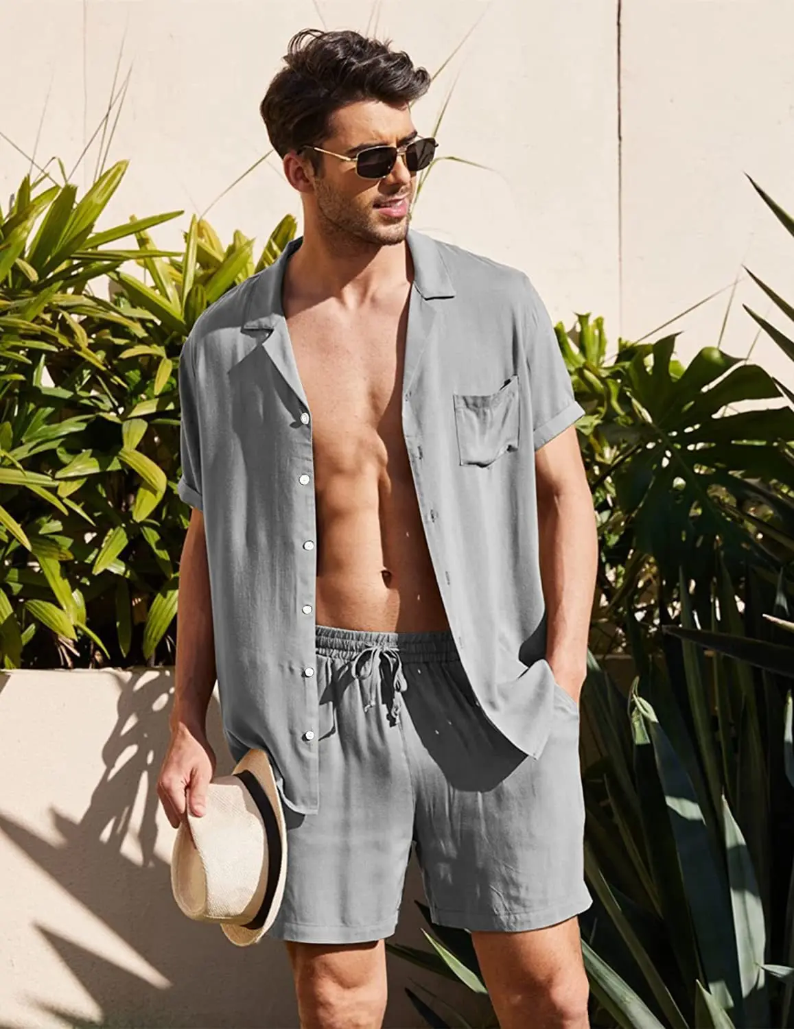 Linen Shirt Breathable - Summer Cotton Linen Shirt Set Men's