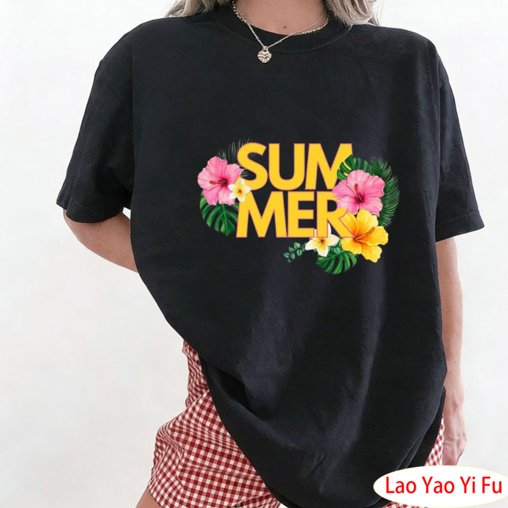 Resort Shirt Floral - Summer Tropical Floral T-Shirt Colorful Flower