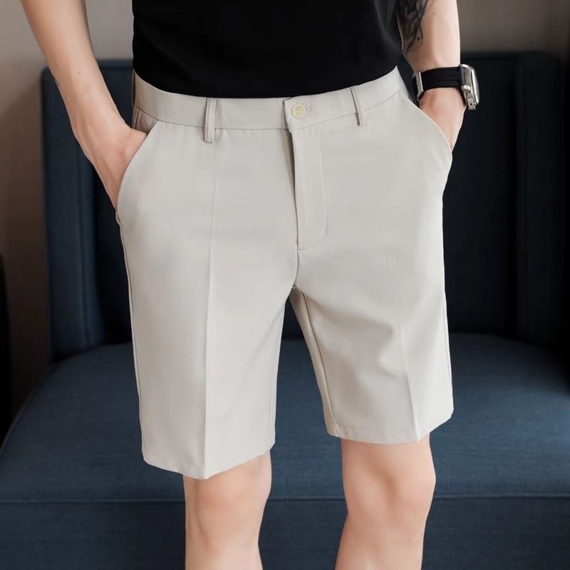 Shorts Chino Slim - Men's Slim Fit Suit Shorts Summer