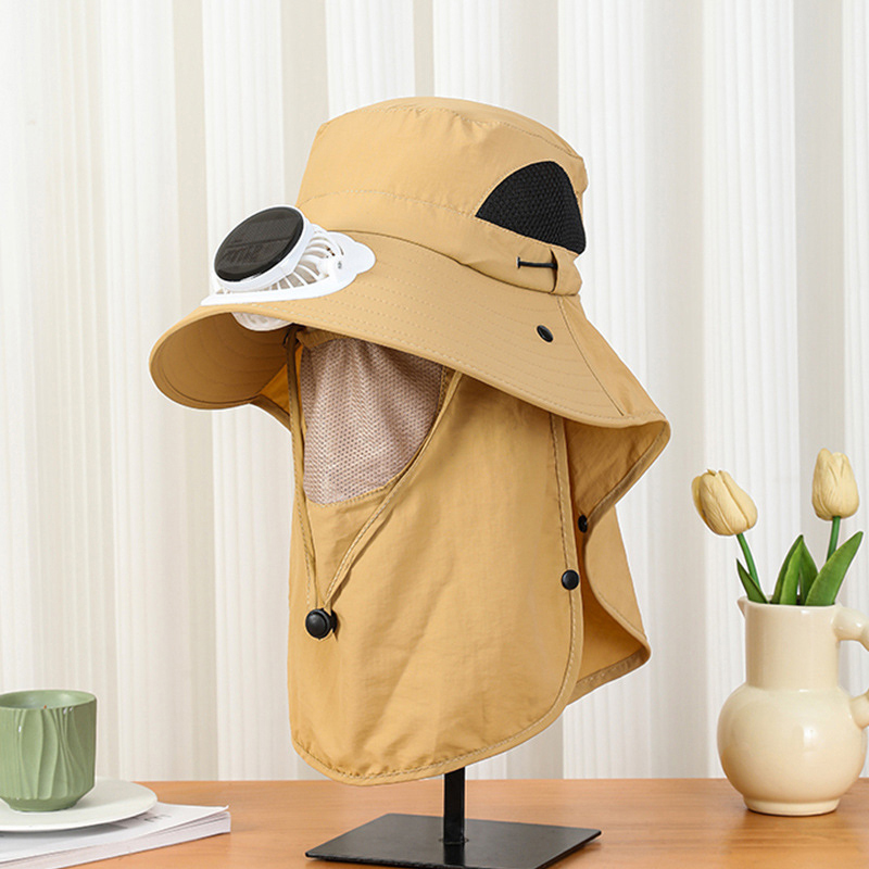 Bucket Hat Straw - Men Wide Brim Solar Fan Hat