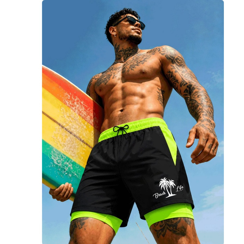 Trunks Board Surf - Men'S Swimming Trunks Palm Tree Print