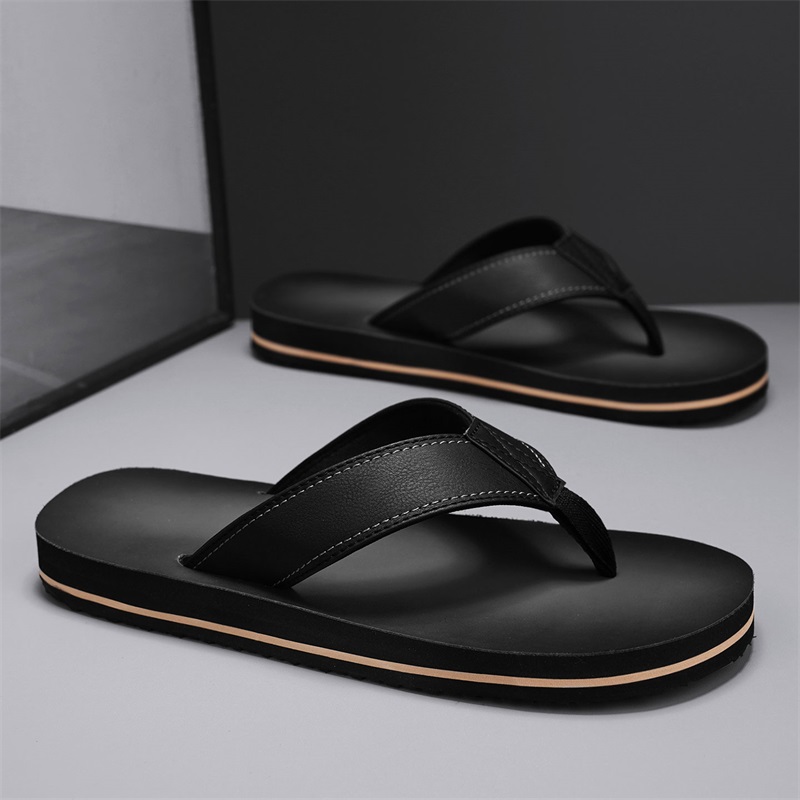Flip Flop Leather Men - Men's Vintage Washed Faux Leather Flip