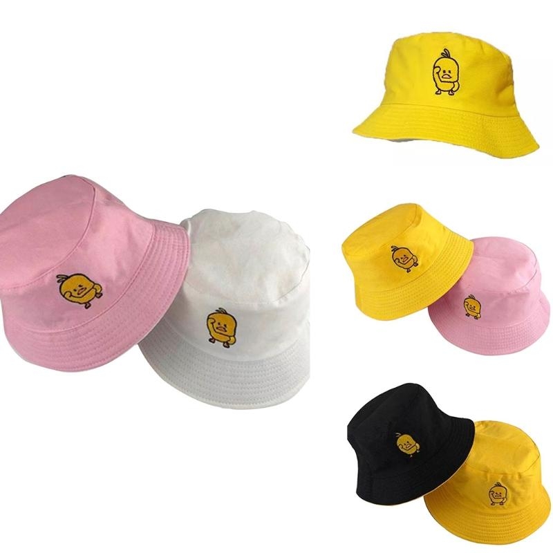 Packable Hat Nylon - Women Men Summer Yellow Duck Embroidered