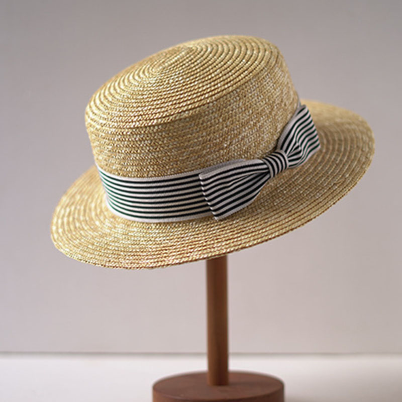 Bucket Hat Straw - Wide Brim Boater Hats Flat Top
