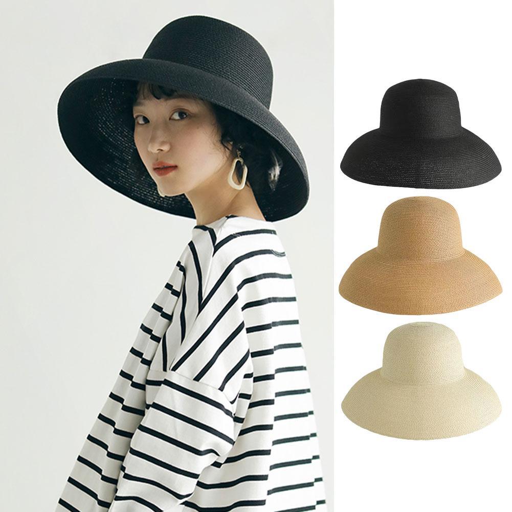Bucket Hat Straw - French Hepburn Style Wide Brim Straw