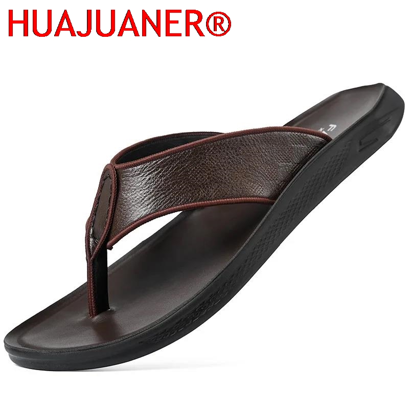 Flip Flop Leather Men - Casual Outdoor Men's Sandals Summer Anti-Slip