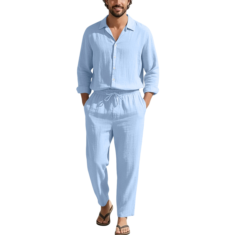 Linen Shirt Breathable - Spring Summer Linen Casual Sets Loose