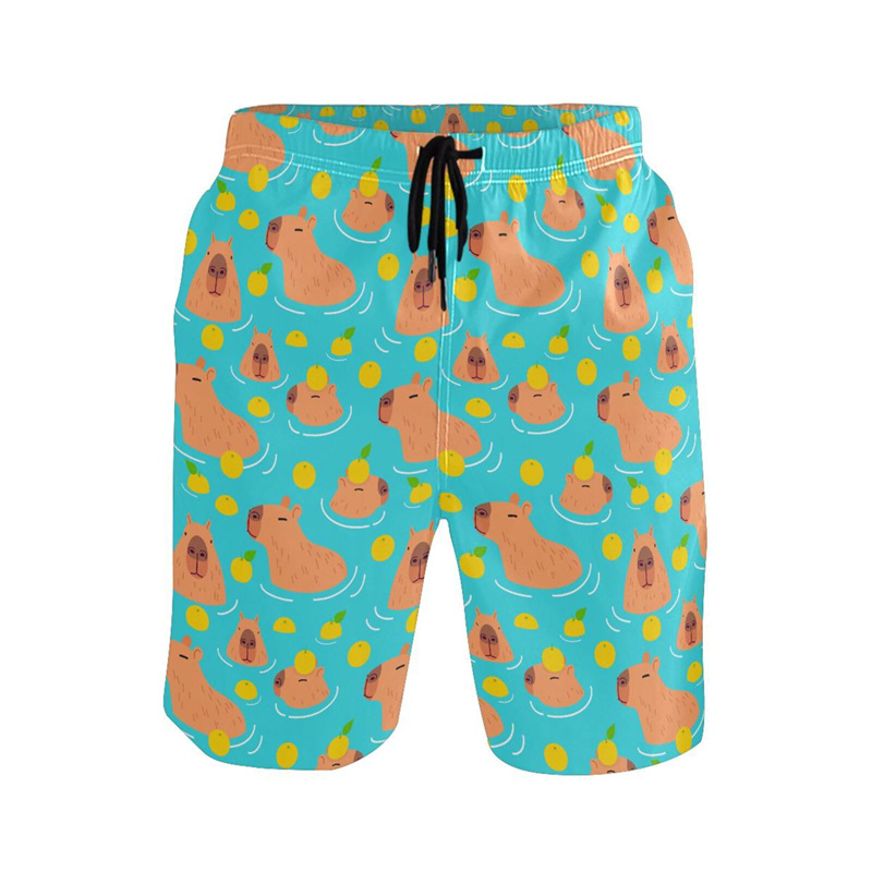 Trunks Board Surf - Cartoon Animal 3d Print Capybara Beach