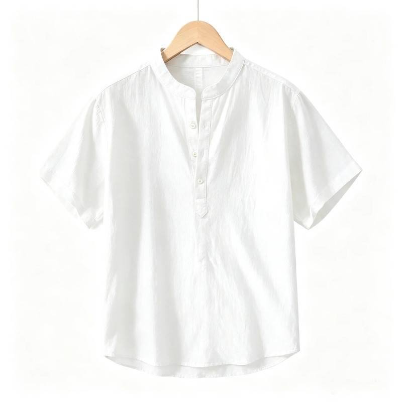 Summer Mens Short Sleeve Shirt - Linen Shirt Breathable recension och pris