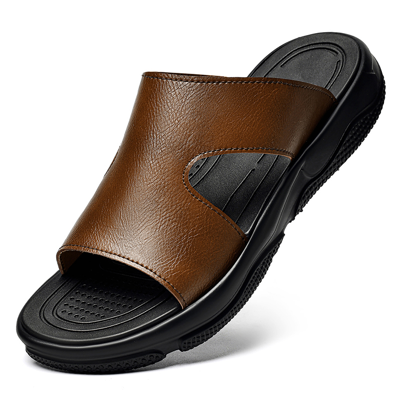 Men's Leather Slide Sandals No - Flip Flop Leather Men recension och pris