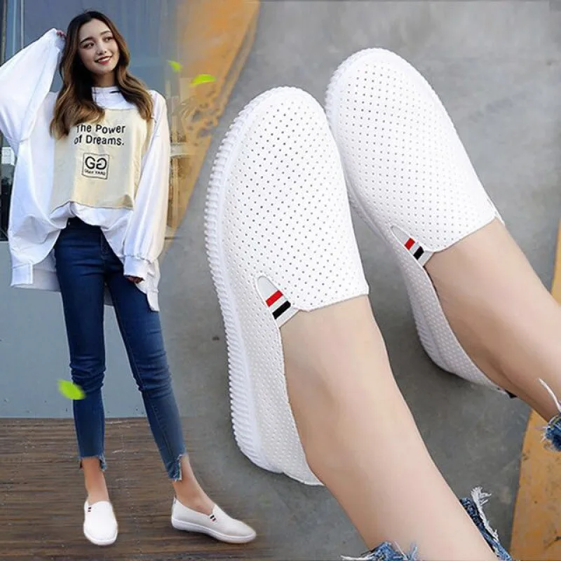 Women Sneakers White Flats Cut - Espadrille Slip On recension och pris