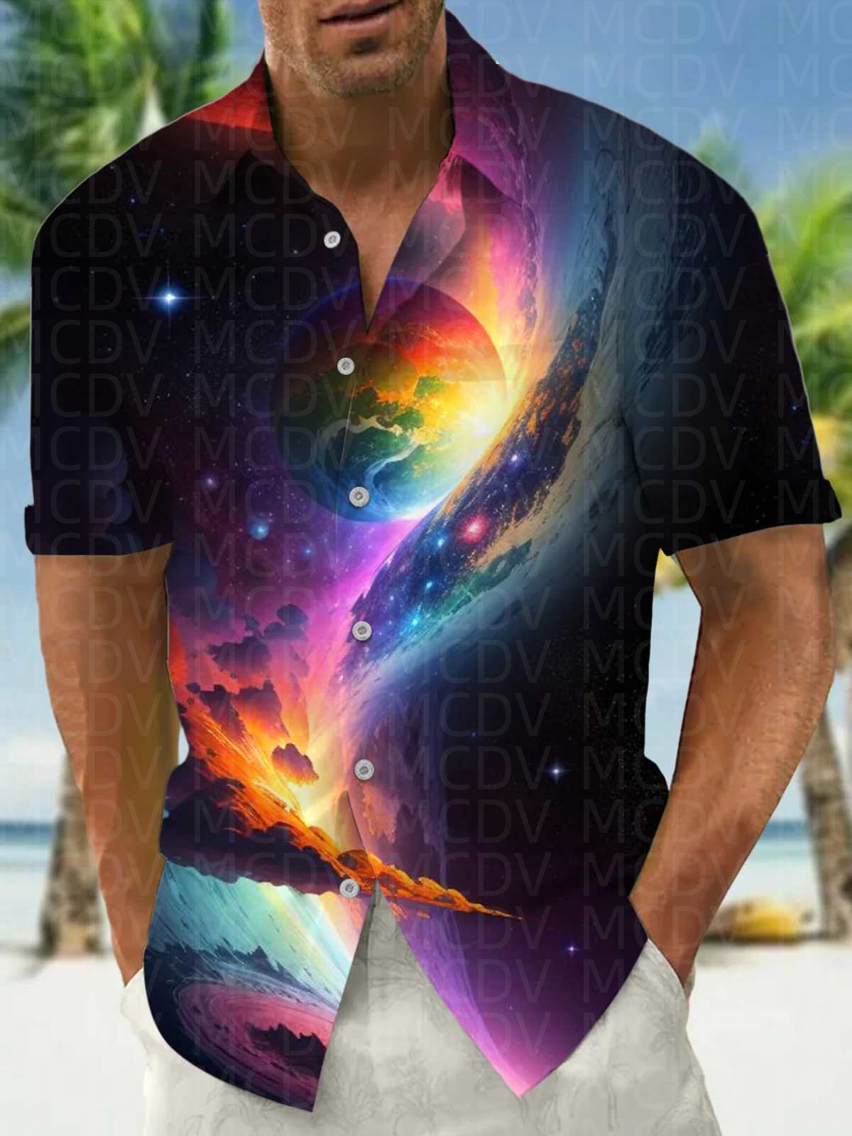 Sun Pattern Style Men's Hawaii - Shirt Camp Collar recension och pris