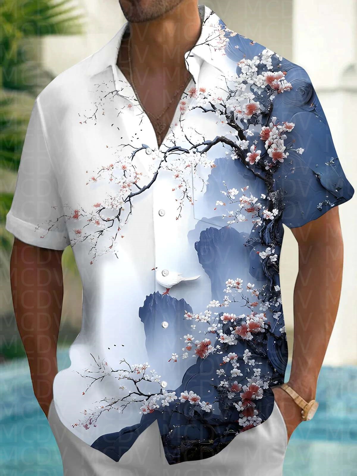 Sun Pattern Style Men's Hawaii - Shirt Camp Collar recension och pris