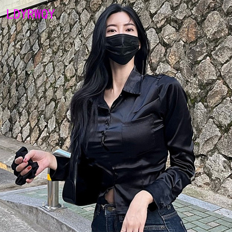 South Korea 2023 Autumn and Wi - Shirt Camp Collar recension och pris