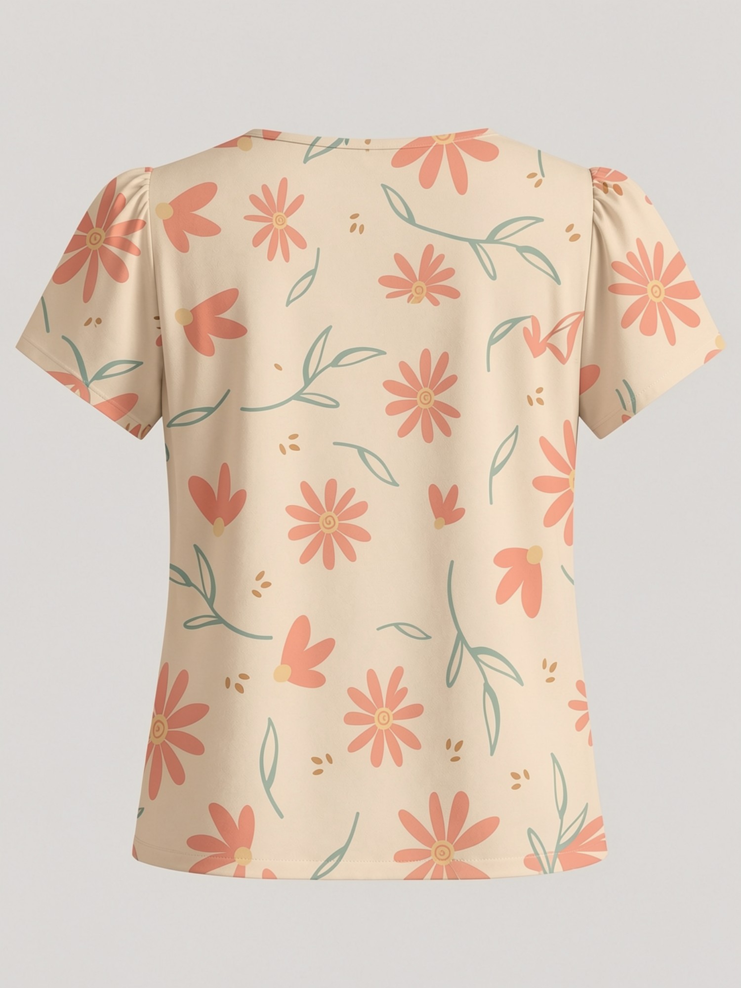 2026 New Women's Round Neck El - Resort Shirt Floral recension och pris