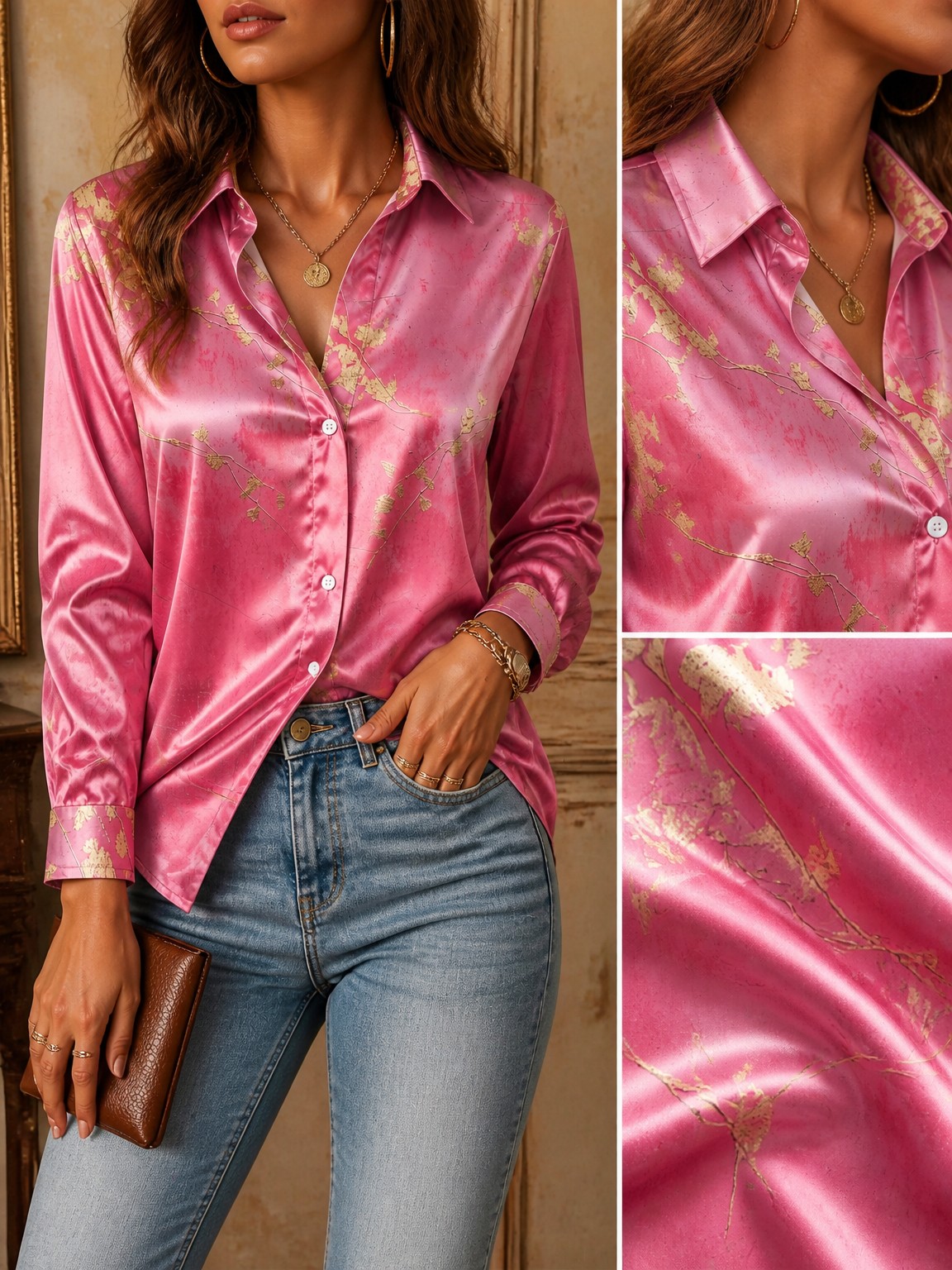 Women's Long-Sleeved Floral Pr - Resort Shirt Floral recension och pris