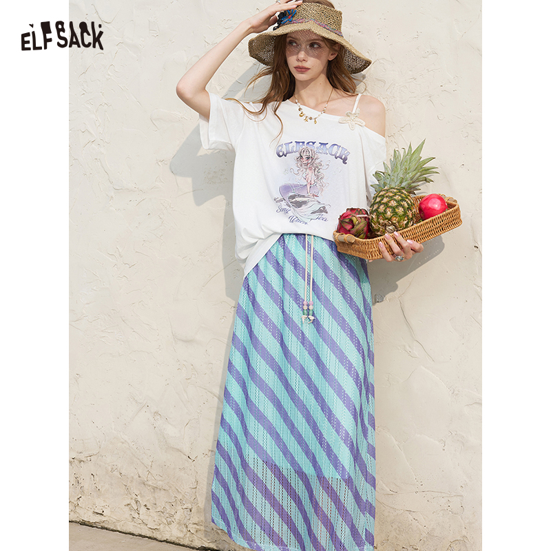 ELFSACK Women's Off Shoulder W - Tee Graphic Print recension och pris