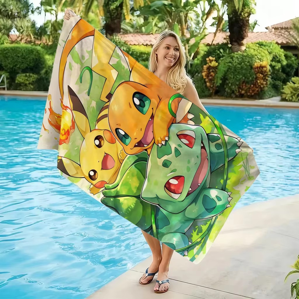 P-Pokemon Starters Anime Beach - Beach Towel Large recension och pris