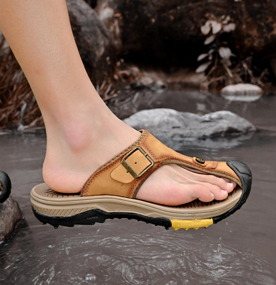 Genuine Leather Sandals Men Br - Flip Flop Leather Men recension och pris