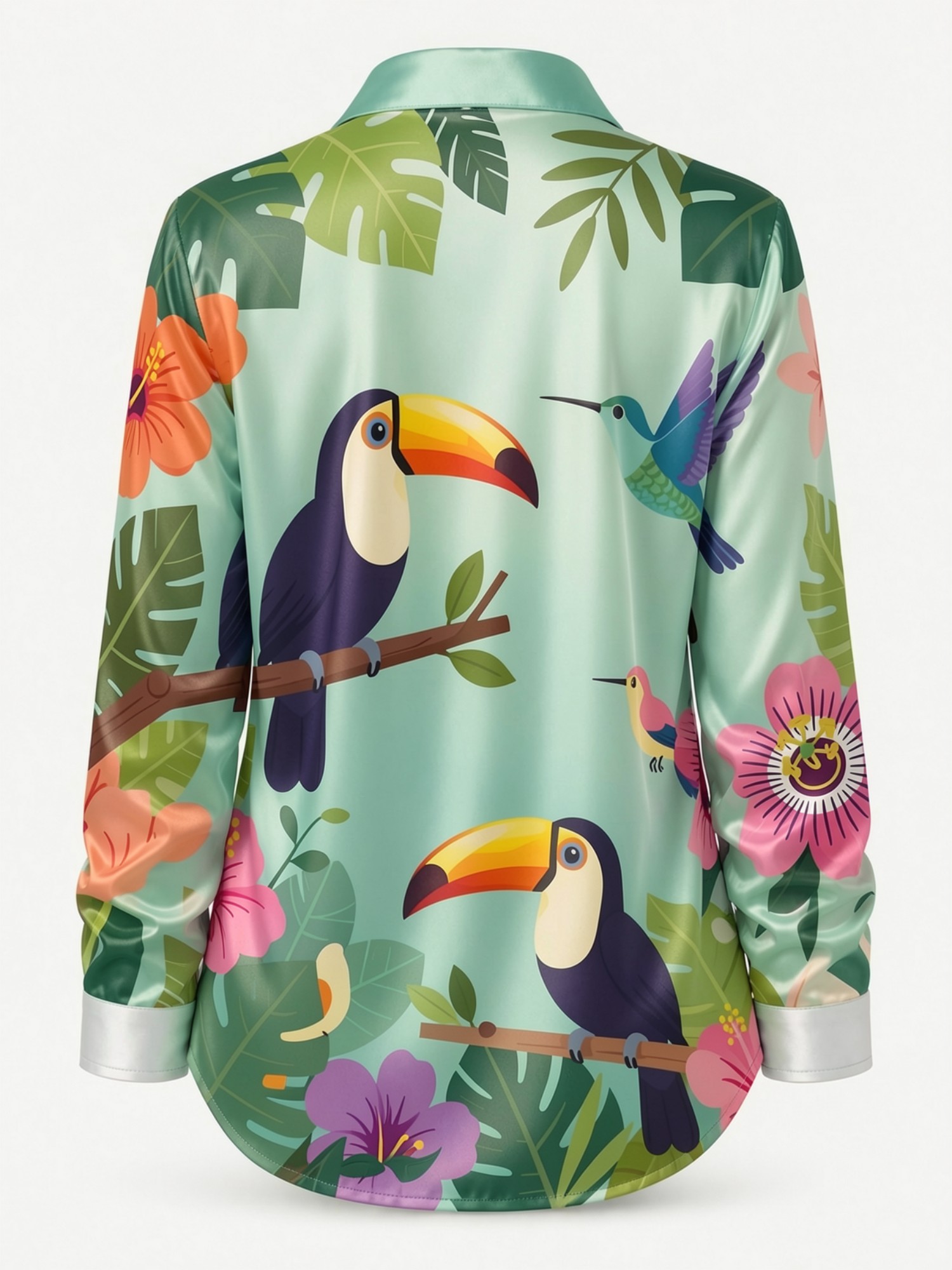 Mint Toucan Satin Button Shirt - Resort Shirt Floral recension och pris