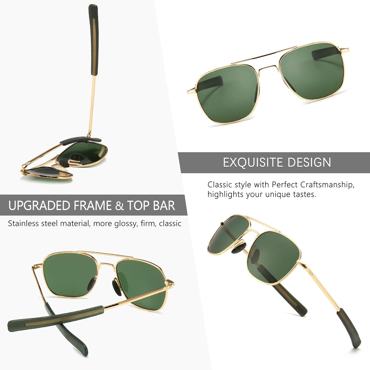 Men's Military Style Polarized - Sunglasses Aviator Polarized recension och pris