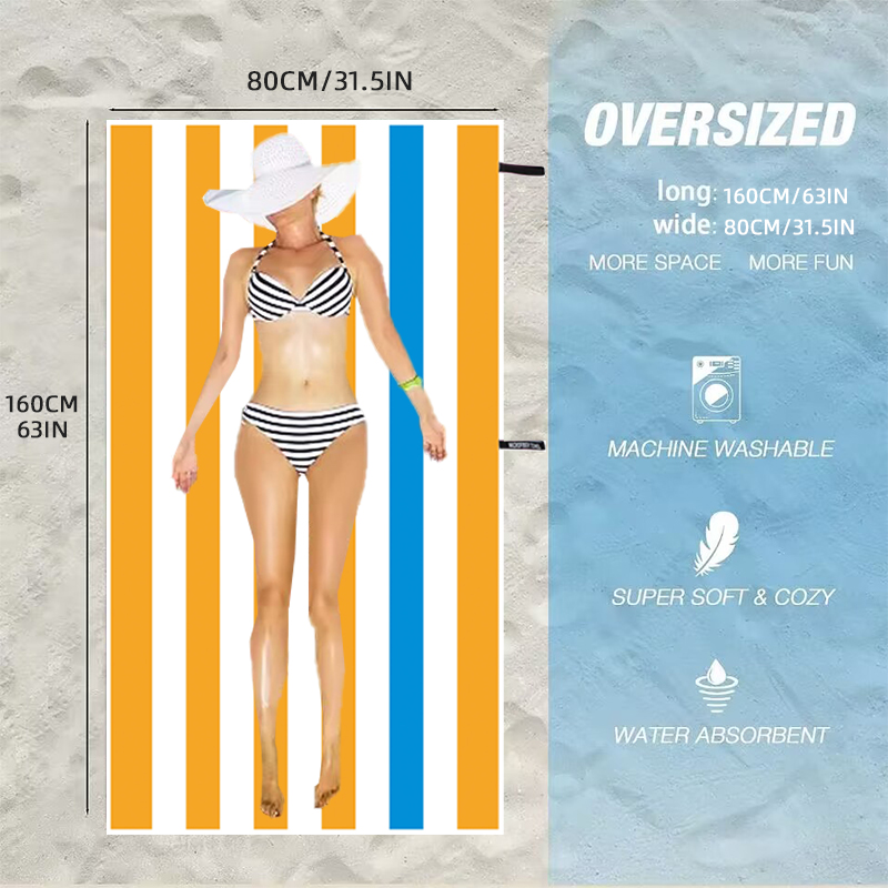Vibrant Striped Beach Towel La - Beach Towel Large recension och pris