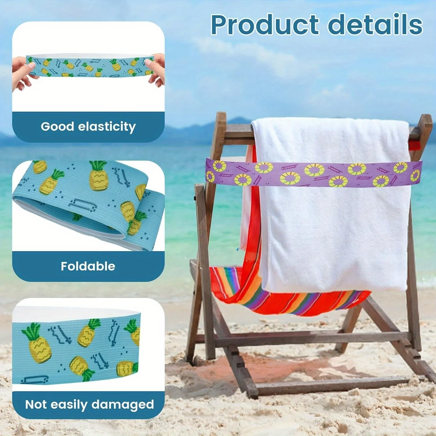 5Pcs  Large Towel Bands for Be - Beach Towel Large recension och pris