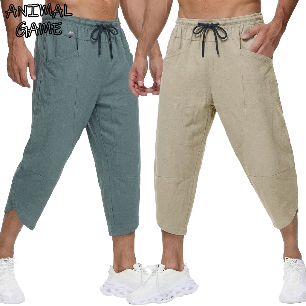 Summer Men's Linen Casual Shor - Short Linen Drawstring recension och pris