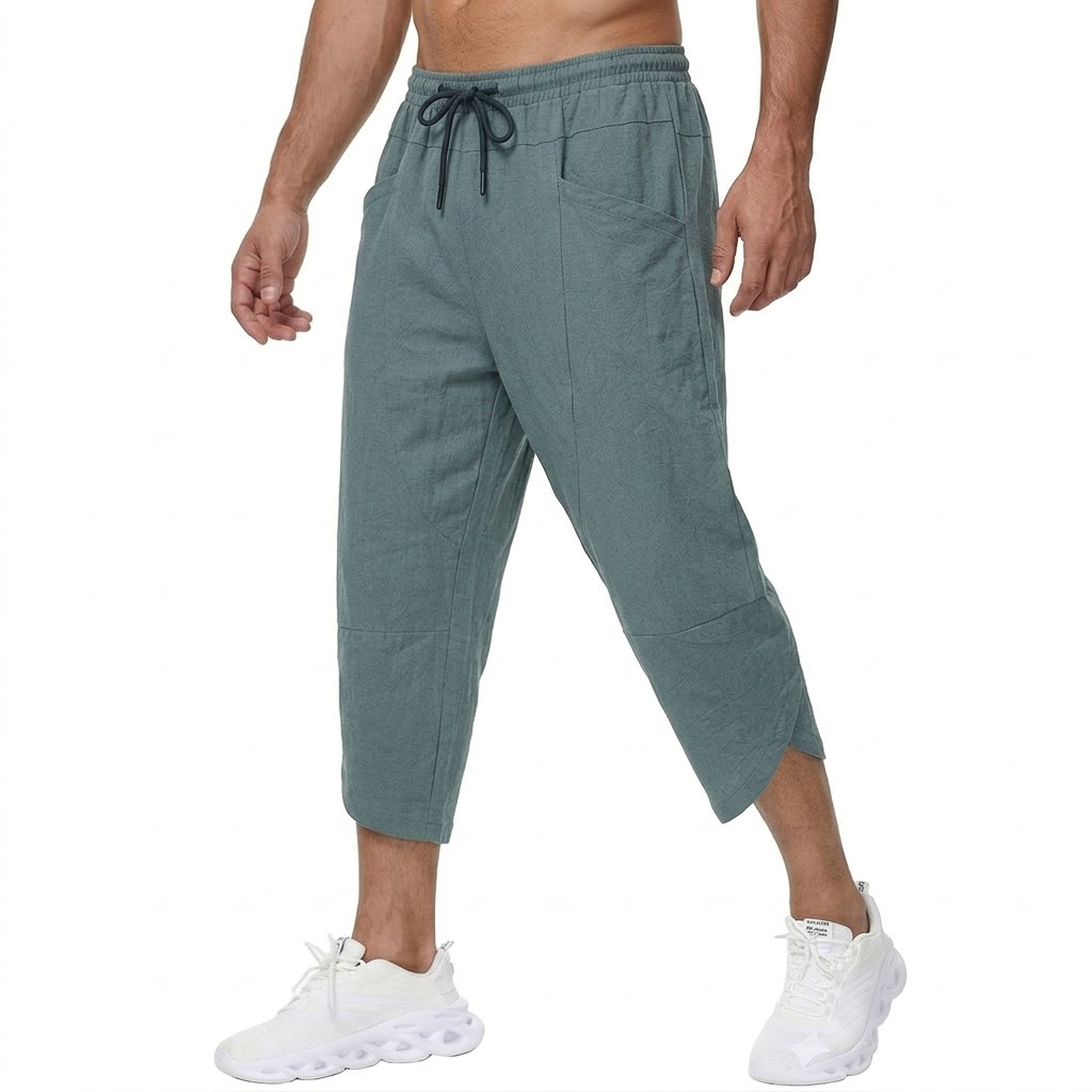 Summer Men's Linen Casual Shor - Short Linen Drawstring recension och pris
