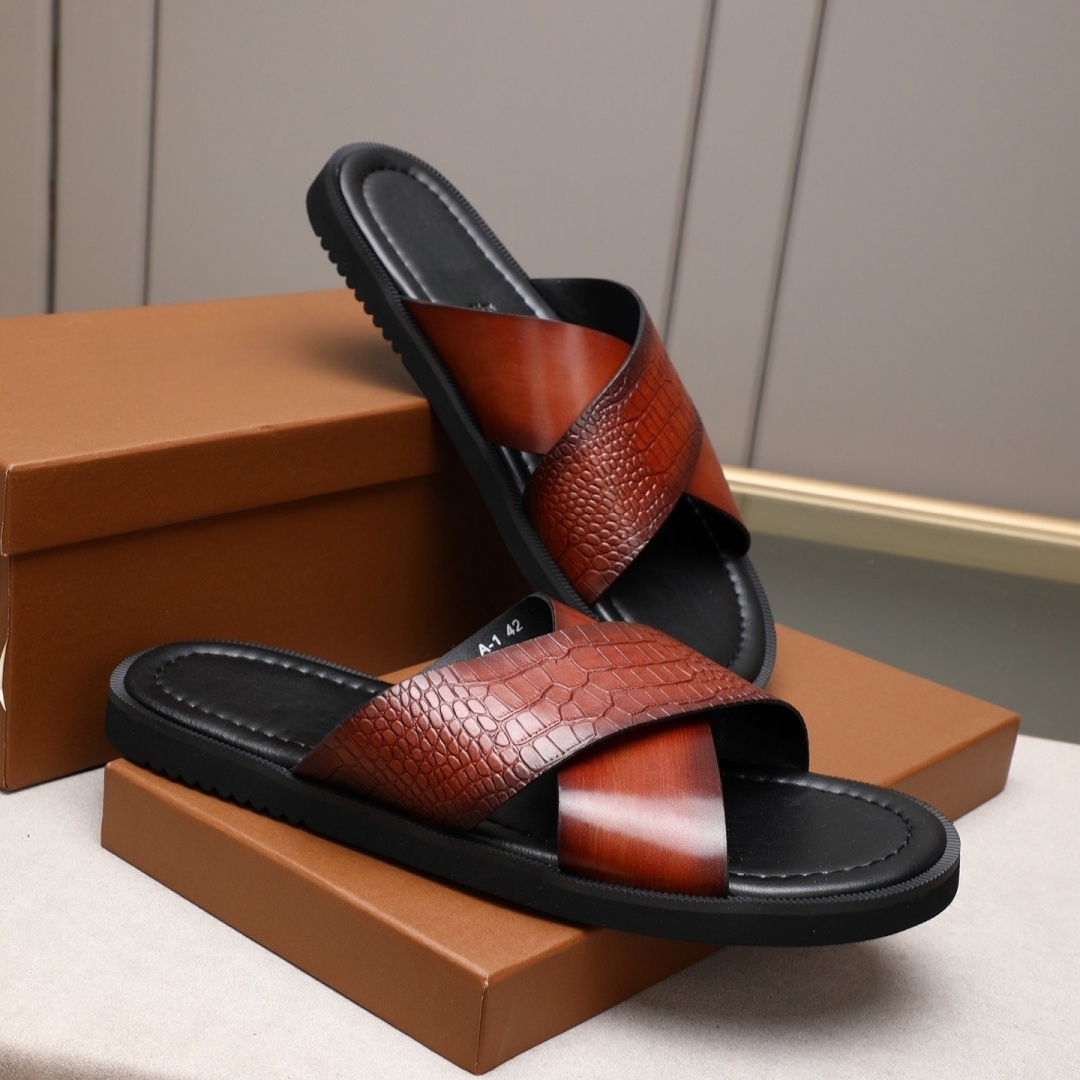 Luxury Brand Men's Shoes Handm - Flip Flop Leather Men recension och pris
