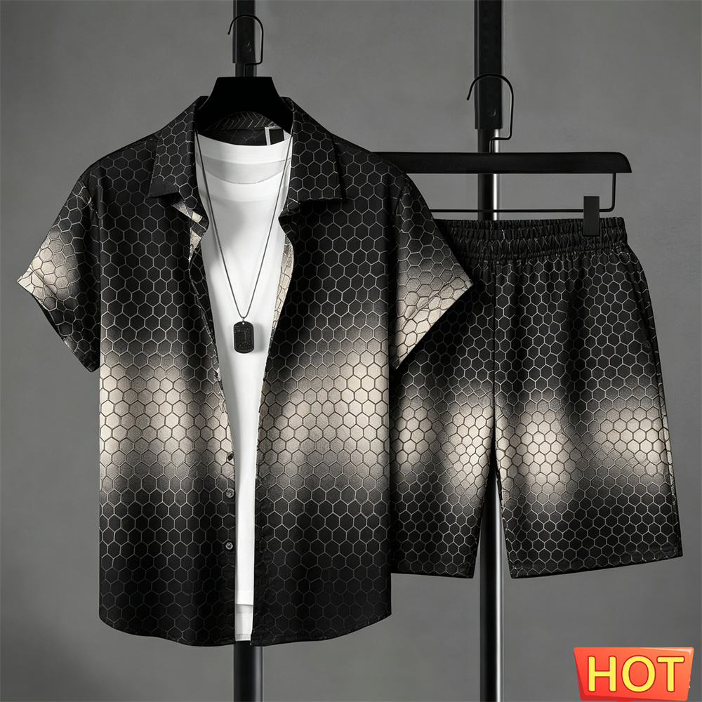 Summer Outfits Man Shirt Set G - Shirt Camp Collar recension och pris