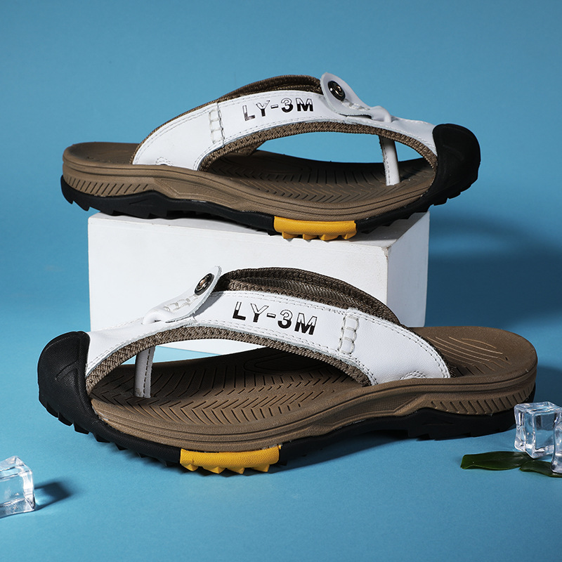 New Men's Genuine Leather Flip - Flip Flop Leather Men recension och pris