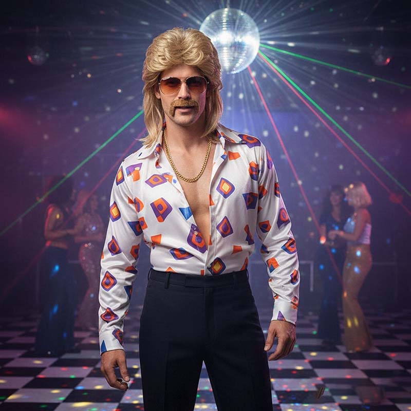 80s Disco Synthetic Wig Set Go - Sunglass Retainer Cord recension och pris