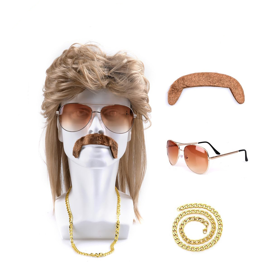 80s Disco Synthetic Wig Set Go - Sunglass Retainer Cord recension och pris