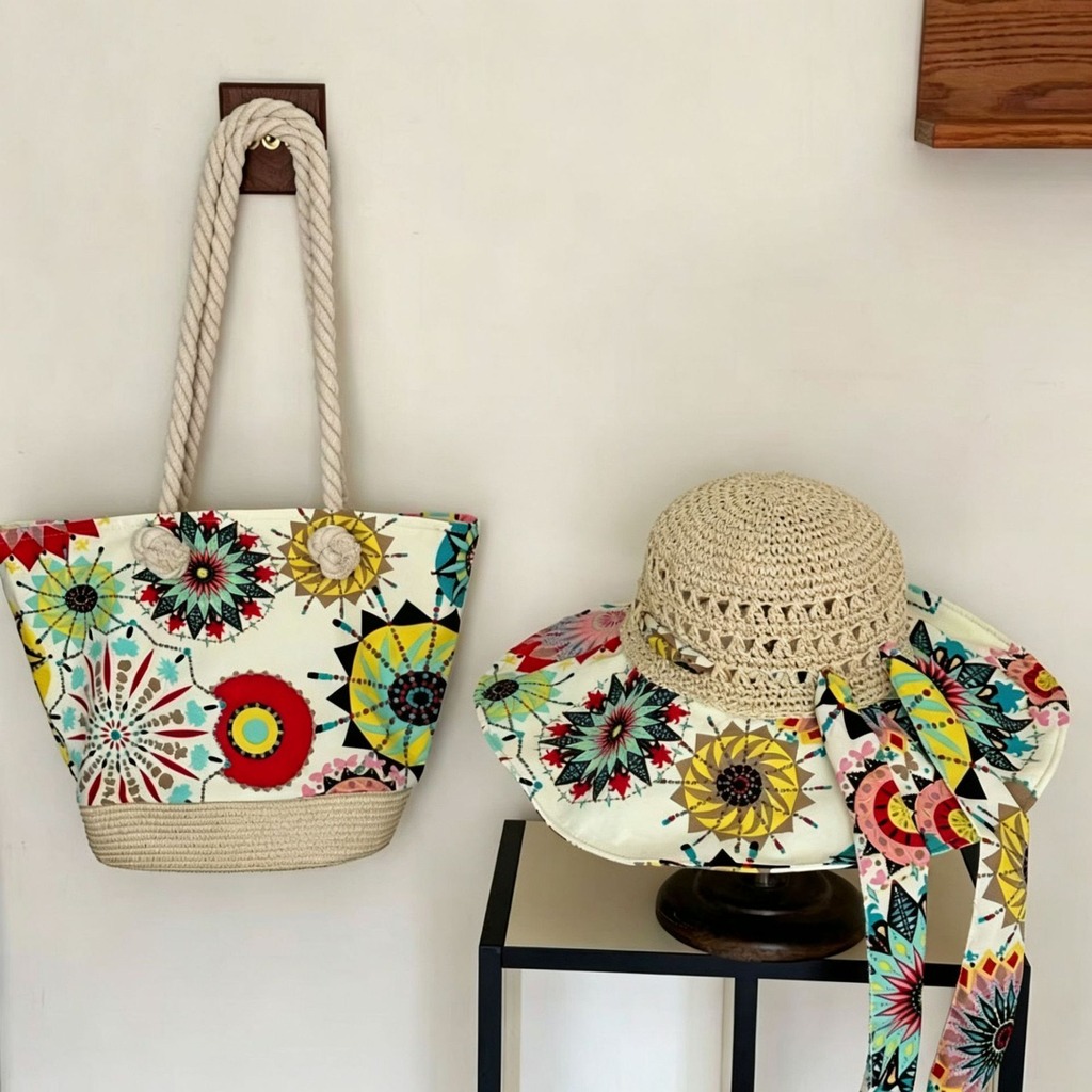 Boho Straw Sun Hat and Beach B - Bucket Hat Straw recension och pris