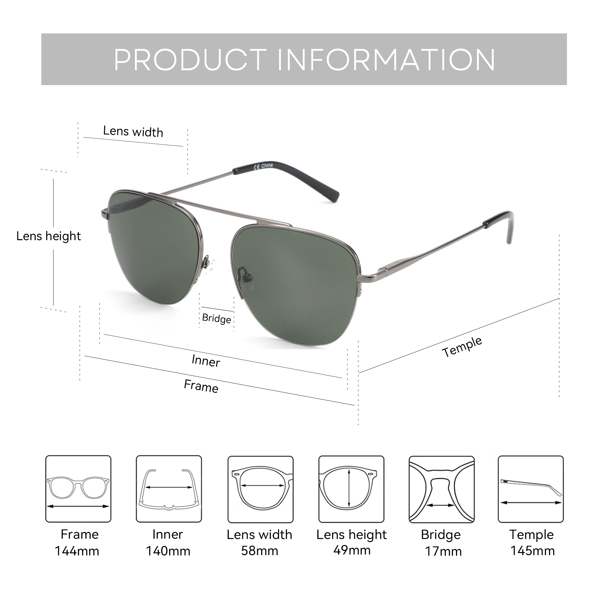 BLUEMOKY Fashion Polarized Pre - Sunglasses Aviator Polarized recension och pris