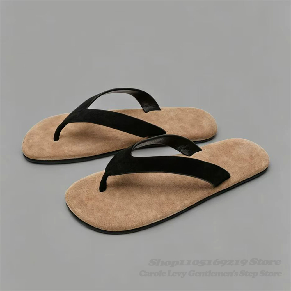 Vintage Style Cow Suede Clip O - Flip Flop Leather Men recension och pris