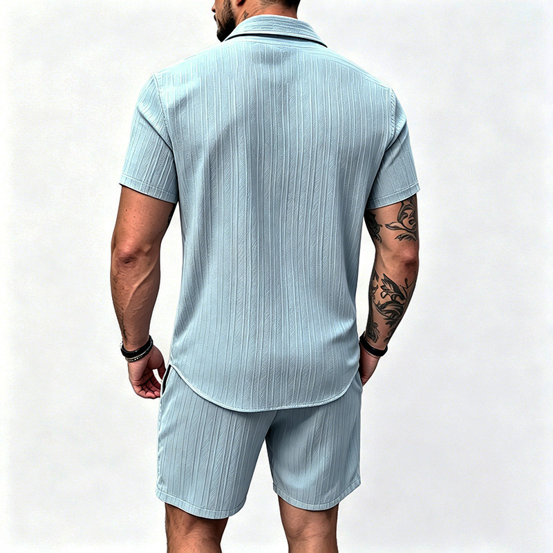 2026 New Men Vertical Wrinkle  - Shirt Camp Collar recension och pris