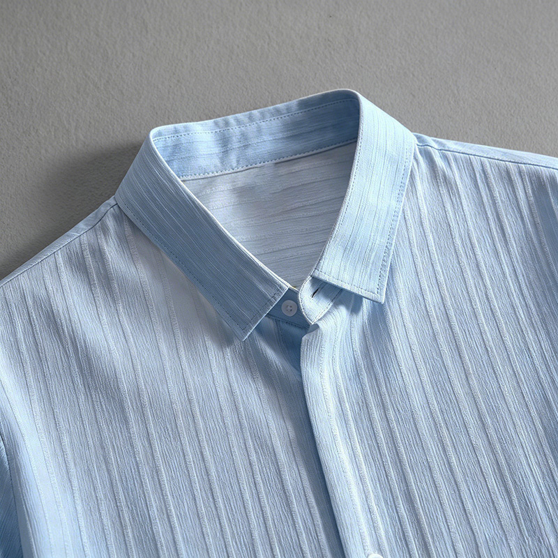 2026 New Men Vertical Wrinkle  - Shirt Camp Collar recension och pris