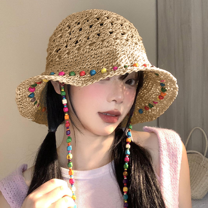 Retro Versatile Hollow Big Bri - Bucket Hat Straw recension och pris