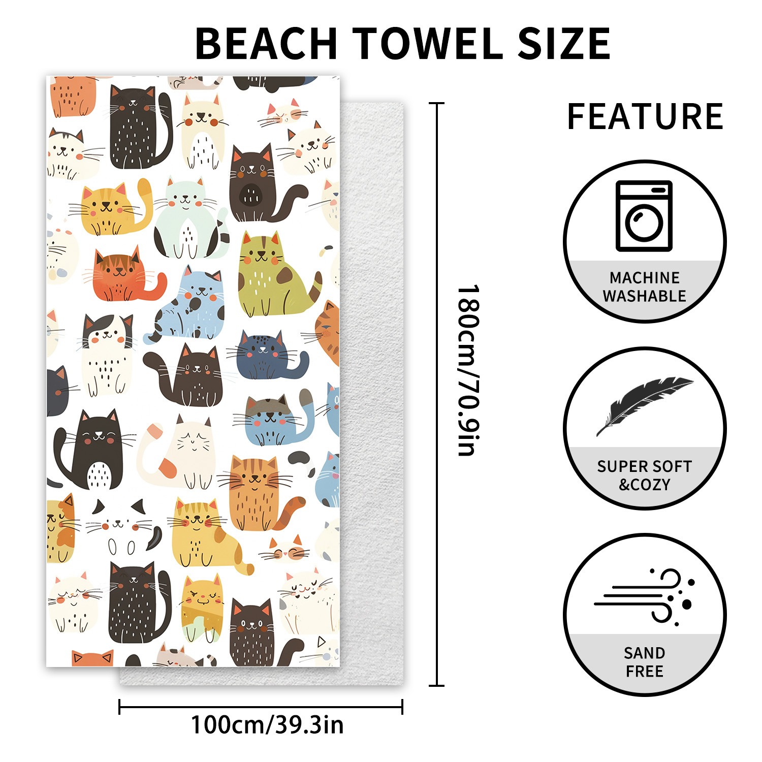 1PC Large Size Beach Blanket M - Beach Towel Large recension och pris