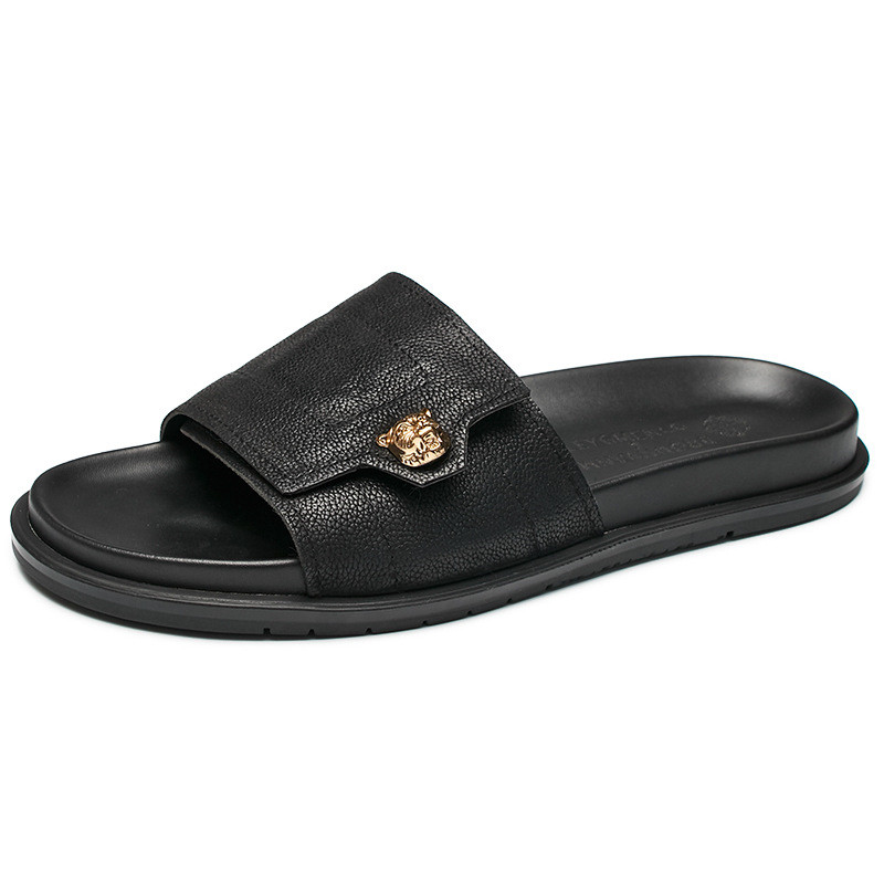 2025 New Genuine Leather Slipp - Flip Flop Leather Men recension och pris