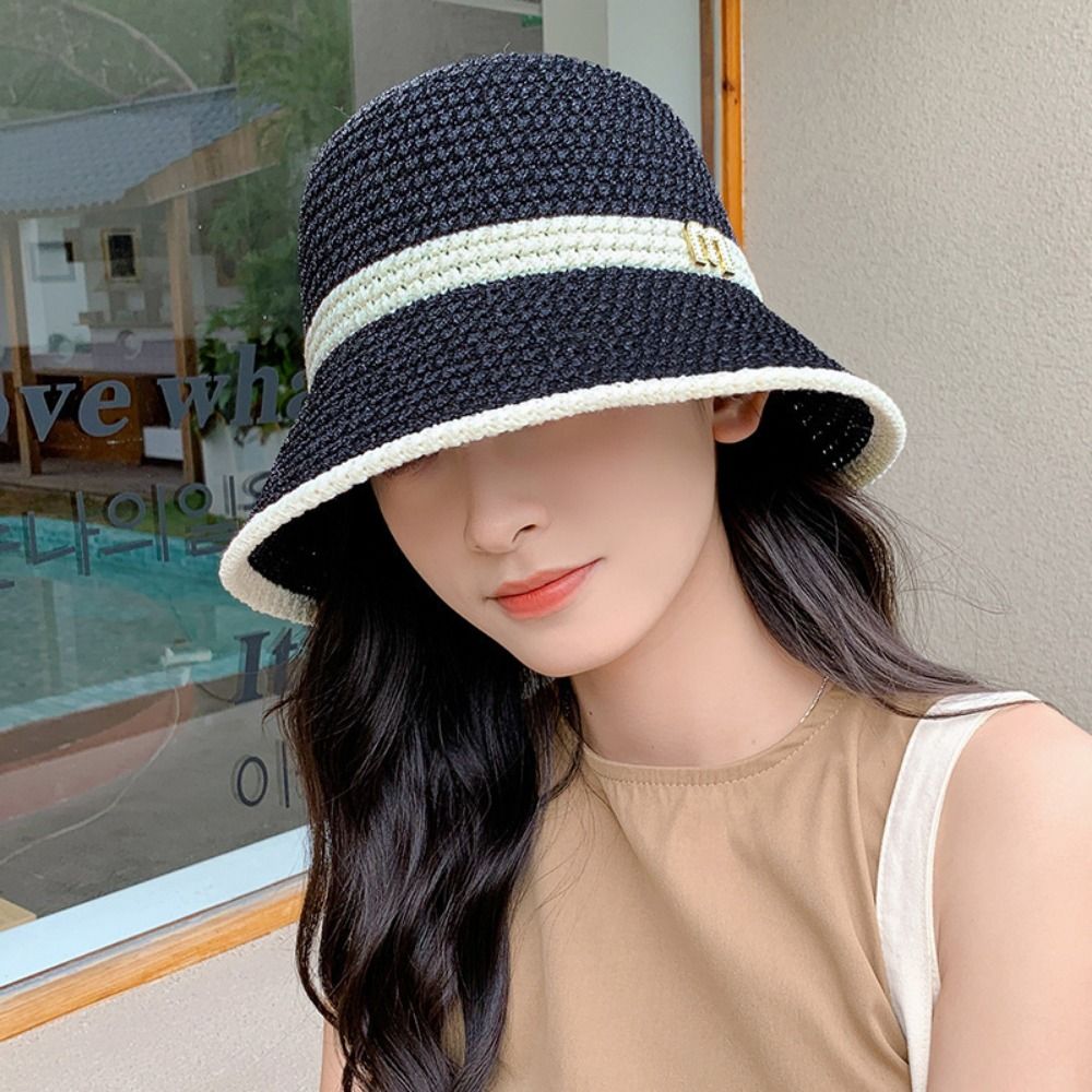 Elegant Bow Fisherman Hat Fold - Bucket Hat Straw recension och pris